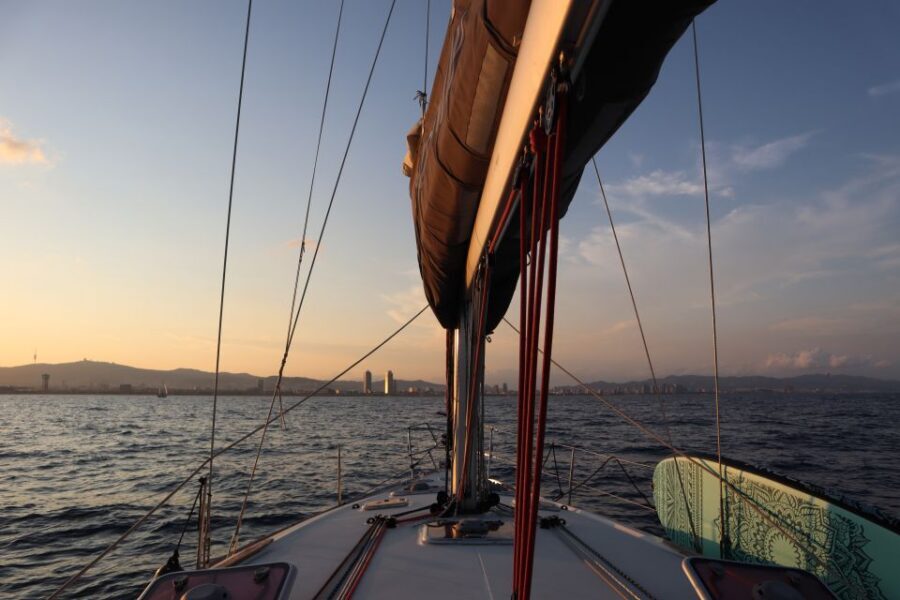 Barcelona: 2-Hour Sailboat Tour with Paddle Boarding - Aperitif time: soft drinks, snacks, and a glass of cava