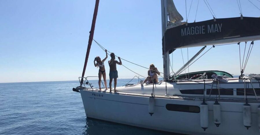 Barcelona: 2-Hour Sailboat Tour with Paddle Boarding - The skyline from water: Sagrada Família, Torre Agbar, Tibidabo, Montjuïc