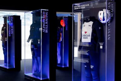 Barcelona: America's Cup Experience Entry Ticket - Entering the atrium: the trophy moment and the team foils