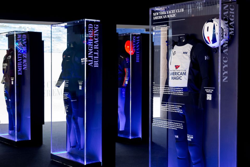 Barcelona: America's Cup Experience Entry Ticket - Entering the atrium: the trophy moment and the team foils