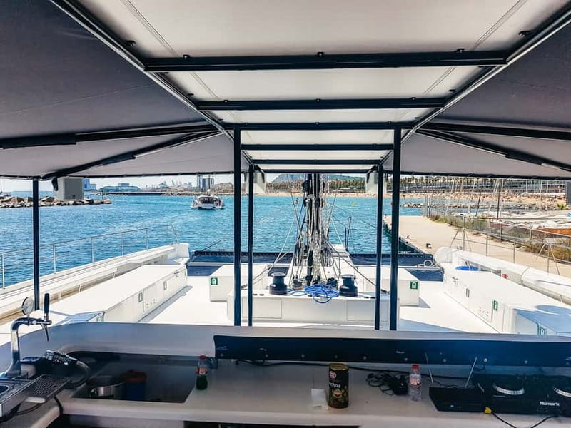 Barcelona: Catamaran Party Cruise with BBQ Meal - The anchored swim break: the Mediterranean moment