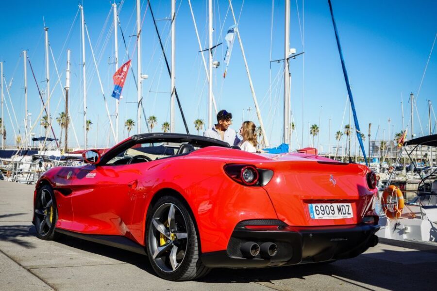Barcelona: Ferrari Car Driving & Sailing Experience - What happens on the yacht: snacks, drinks, and the Port Olimpic vibe