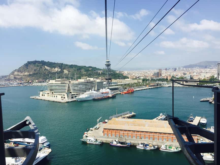 Barcelona from the heights to the sea: Montjuïc, Cable Car, and Beach - Sant Sebastià Beach and the W Hotel promenade