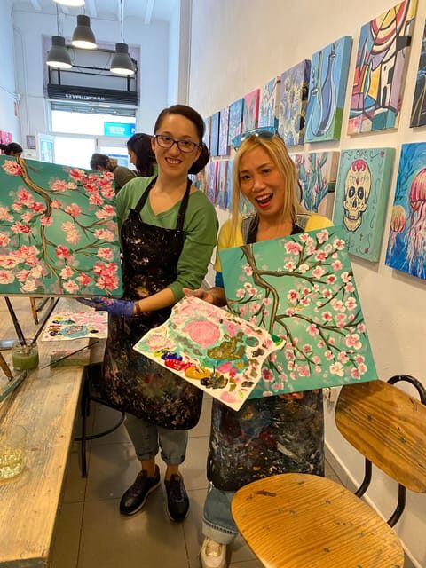 Barcelona: Learn to paint, sip wine, enjoy snacks & music - Wine, snacks, and music: the social side without the chaos