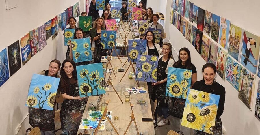 Barcelona: Learn to paint, sip wine, enjoy snacks & music - How the 3-hour class actually feels: guided steps plus freedom