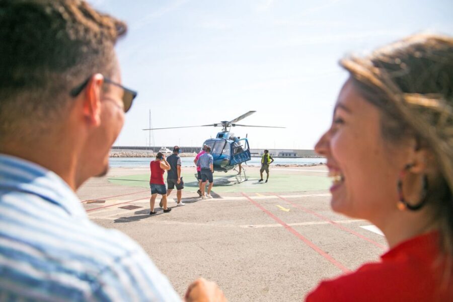 Barcelona: Panoramic Helicopter Flight & Boat Transfer - From Bus Nautic to the Heliport: What Your Arrival Day Feels Like