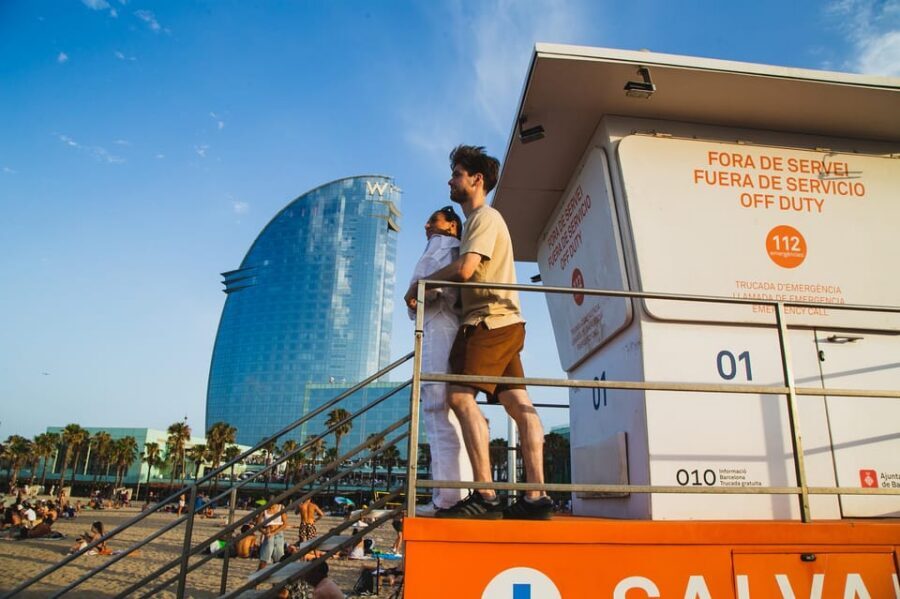 Barcelona: Photographic Madness at Barceloneta Beach - Two nearby viewpoints: W Barcelona and Plaça de la Rosa dels Vents