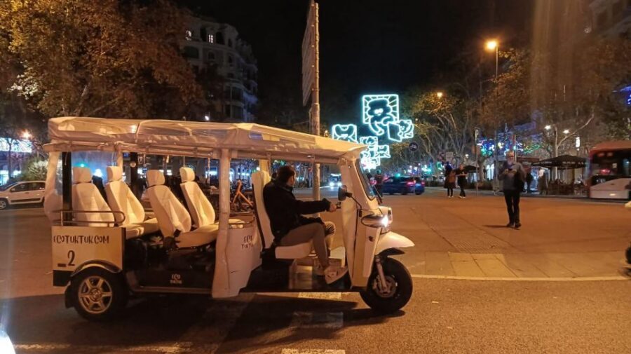 Barcelona: Private Christmas Lights Tour by Eco Tuk Tuk - Casa Milà: a different silhouette, same wow factor