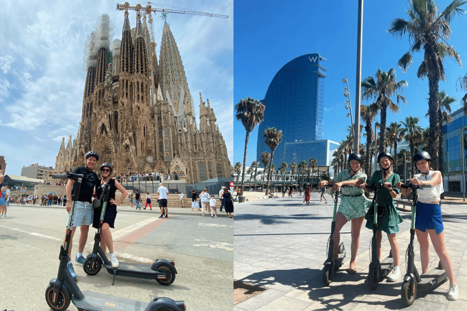 Barcelona: Sagrada Familia Electric Scooter or Bike Tour - Port Vell and Barceloneta: sea air and quick breaks