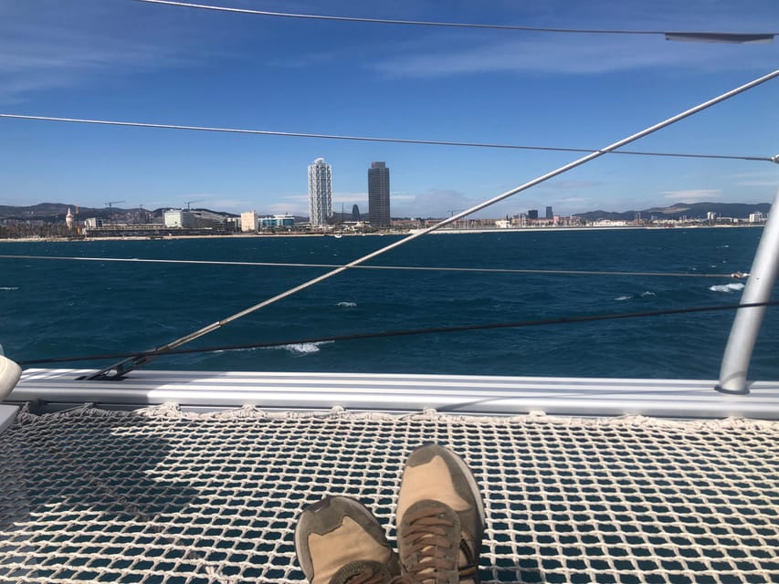 Barcelona: Shared cruise on luxury catamaran Drinks + Snacks - Captain David and the live guide factor that matters