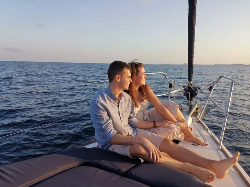 Barcelona: Sunset Sailboat Cruise with Open Bar and Snacks - The route: Olympic Port, Barceloneta Beach, then back again