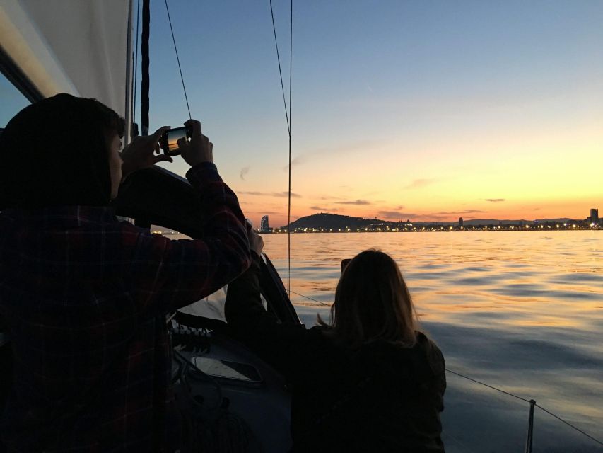 Barcelona: Sunset Sailboat Cruise with Open Bar and Snacks - What you see: skyline views without the land-stress