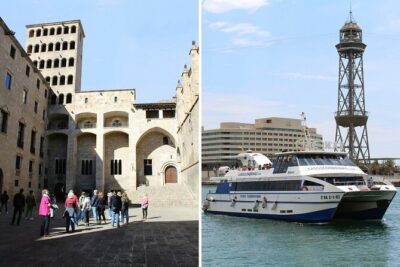 Barcelona walking tour Gothic Quarter and Ramblas+Boat trip - Plaza Nova to the Cathedral: reading the Gothic façade