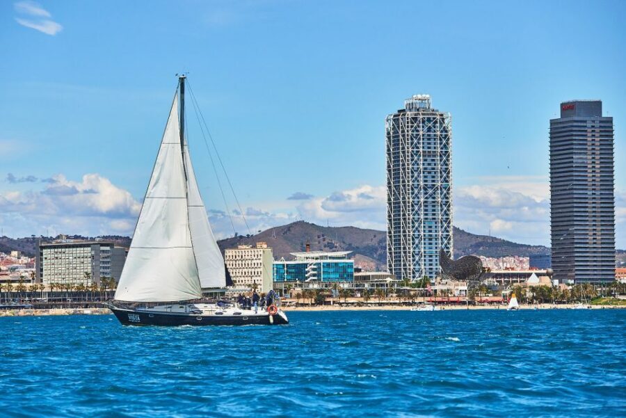 Barefoot: Private sailing cruise in Barcelona - The optional 30-minute swim stop: short, refreshing, and easy