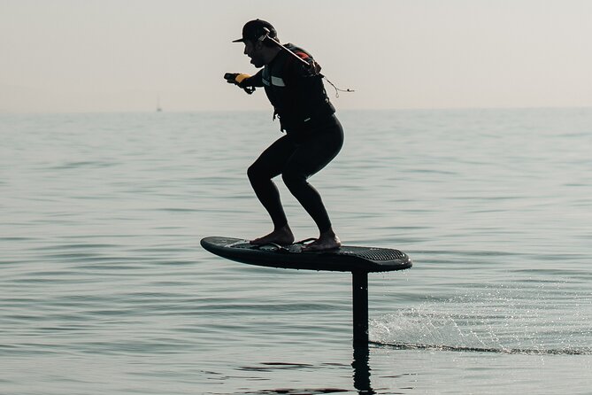eFoil Fliteboard Experience Barcelona - The Lesson on the Boat: controller, balance, and codes