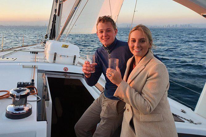 Exclusive Barcelona Private Luxury Sailing Cruise with Open Bar - Fortress Views, a White Drawbridge, and the Olympic Towers