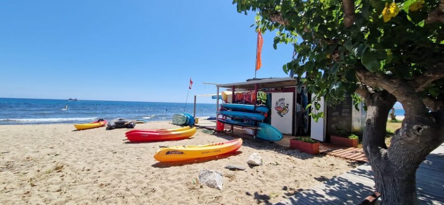 From Salou: Tour scooter guided+kayak Cambrils with pickup - Timing choices: morning or afternoon depending on availability