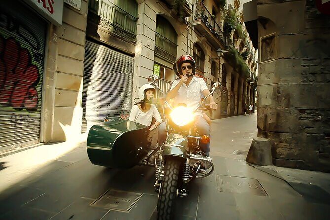 Full-Day Barcelona Tour by Sidecar Motorcycle - Gràcia, Sarrià, and the View-Forward Riding