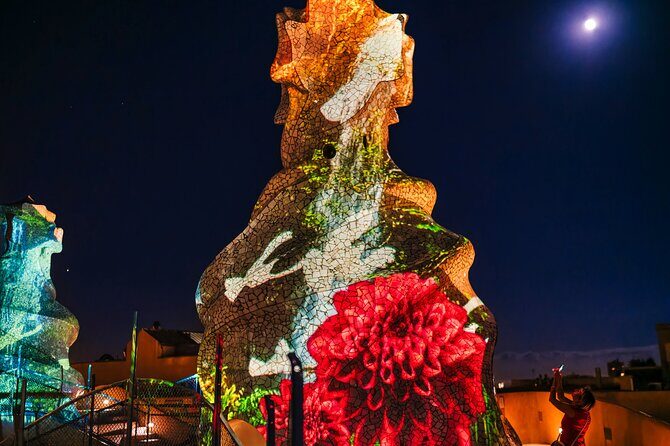 La Pedrera - Casa Mila Night Experience - Rooftop terrace light show: the moment that earns the price