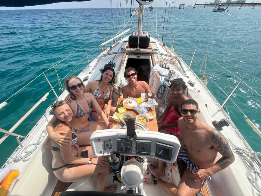 New Sailing / Boat Tour with Free Drinks and Tapas - From Gate 12 at Port Olímpic to Sun Odyssey 34