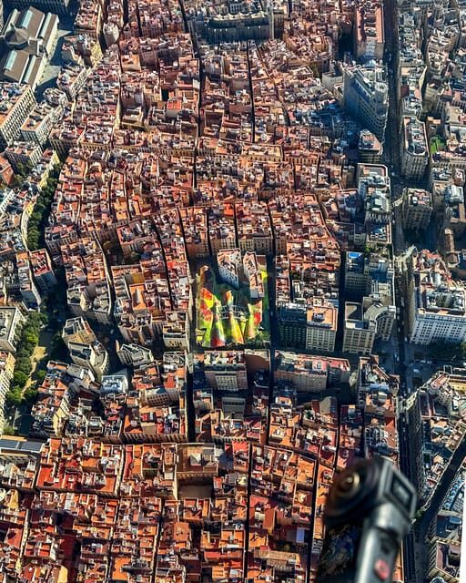 Private Barcelona & Montserrat Helicopter Tour - Sagrada Familia from above: Gaudí’s basilica, seen like a blueprint