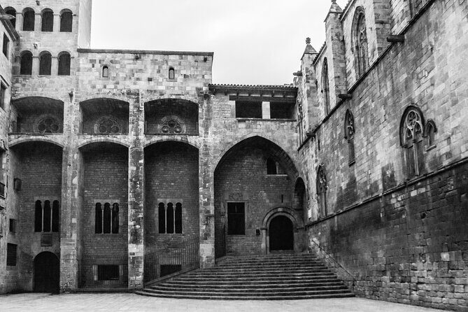 Private Barcelona Old Town Walking Tour: Gothic Quarter & Born - MUHBA Roman ruins and the Temple of Augustus columns: when you want the extra layer