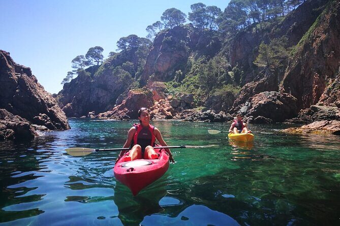 Private Costa Brava Kayak Experience with Snorkel from Barcelona - Snorkeling and swimming in a secluded cove: what to expect