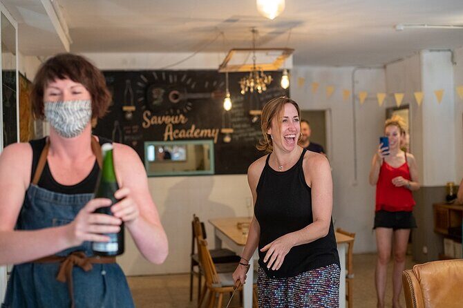 Sabre the Moment: Cava Sabrage Class in Barcelona - After the sabre: the speakeasy-style sip and nibbles