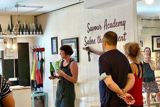 Sabre the Moment: Cava Sabrage Class in Barcelona - The safety controls and the “one swing” confidence piece