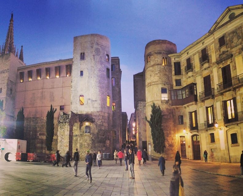 The Timeless Beauty of Barcelona’s Gothic and Born Quarters - Gothic Quarter storytelling at Placa Sant Felip Neri and nearby lanes