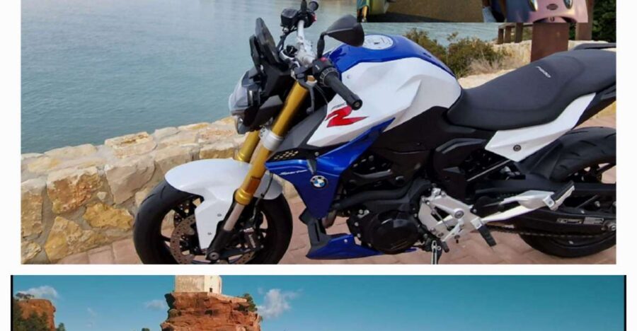 Tour scooter 125 guided Cambrils to red hills 2h with pickup - Passenger BMW 900 R for families and first-timers
